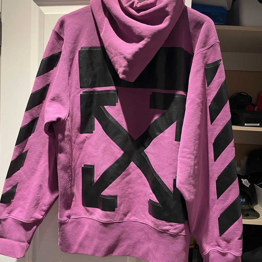Champion x Off White Purple Hoodie size Medium